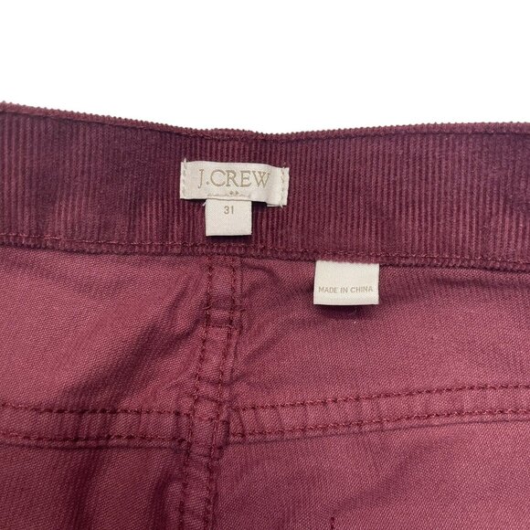J Crew Factory Women Corduroy Pant SZ 31 Burgandy Slim Fit Mid Rise Comfy Pant - Picture 4 of 10
